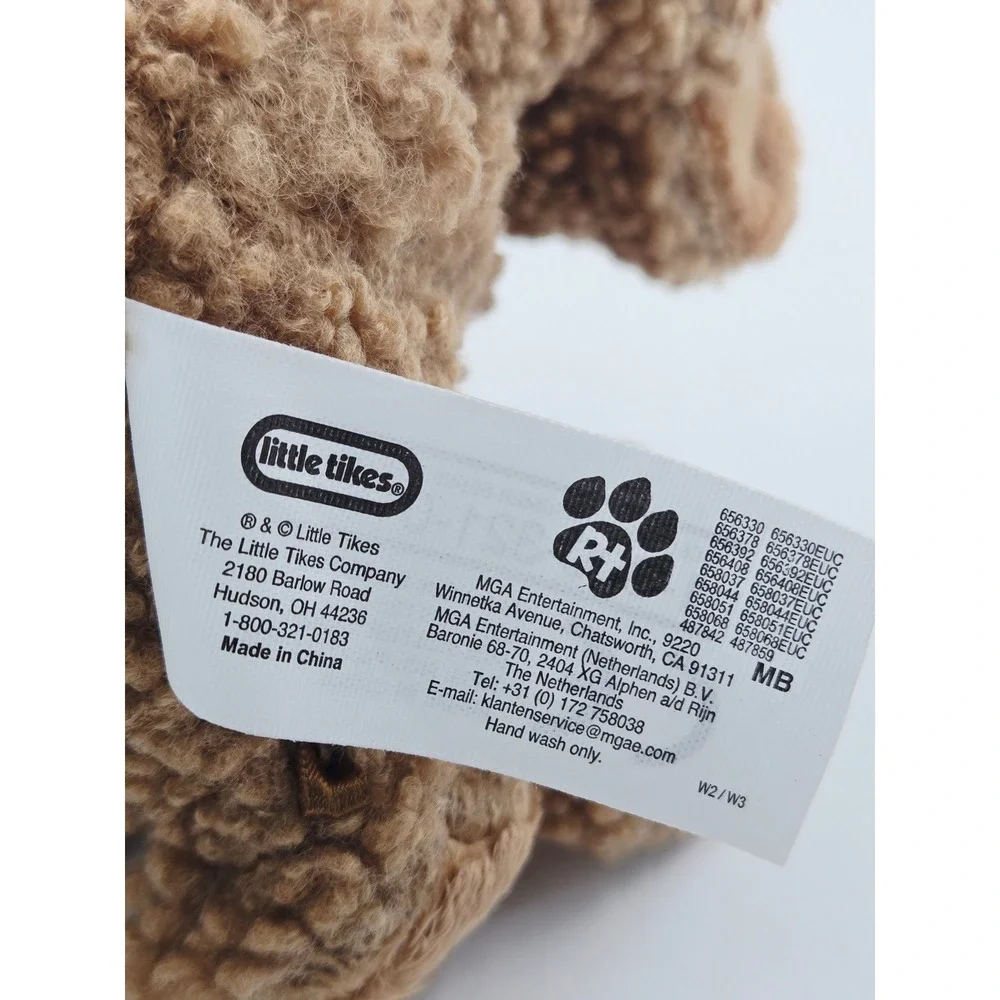 Little Tikes Rescue Tales Golden Doodle Poodle Plush Brown Curly Puppy Blue Eyes